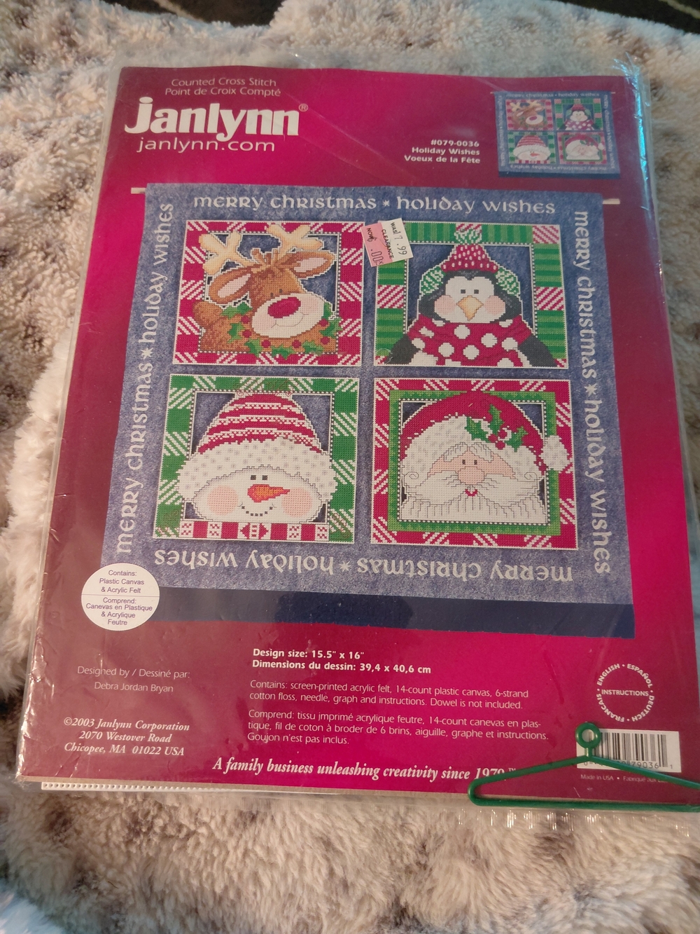 Janlynn Holiday Wishes Counted Cross Stitch Christmas Banner Kit #079-0036